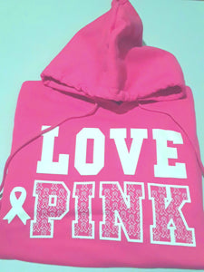 LOVE PINK HOODED SWEATSHIRT DESIGN # 1